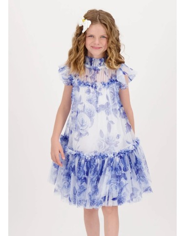 Dress in tulle flowers