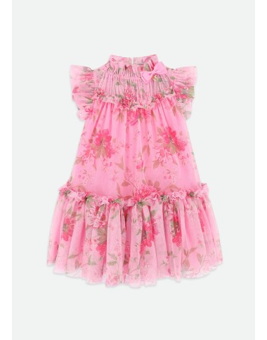 Dress in tulle flowers