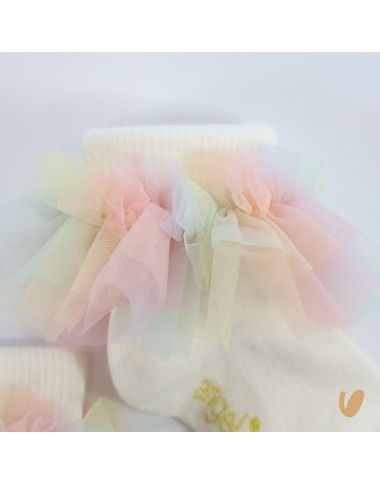 Short socks tulle rainbow