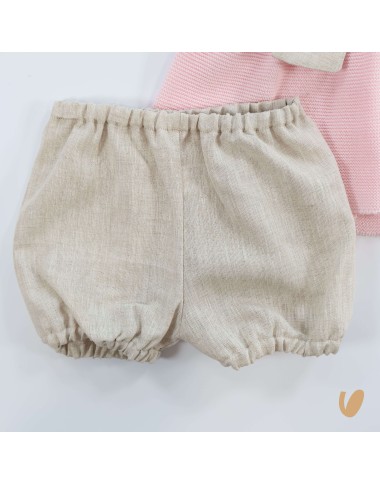 Completo fiocco filo e lino Set Nascita e Uscita Clinica