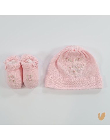 Scarpette e cappello cuore roselline Cappello e Guanti