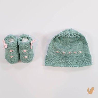 Scarpette e cappello roselline Cappello e Guanti