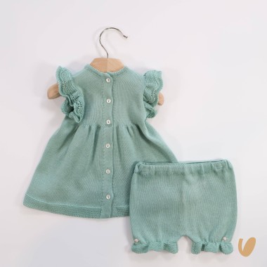 Completo in filo roselline Set Nascita e Uscita Clinica