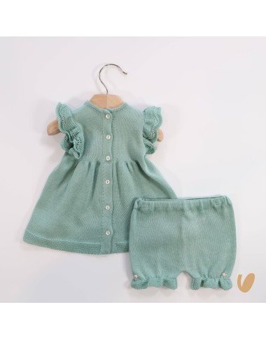 Completo in filo roselline Set Nascita e Uscita Clinica