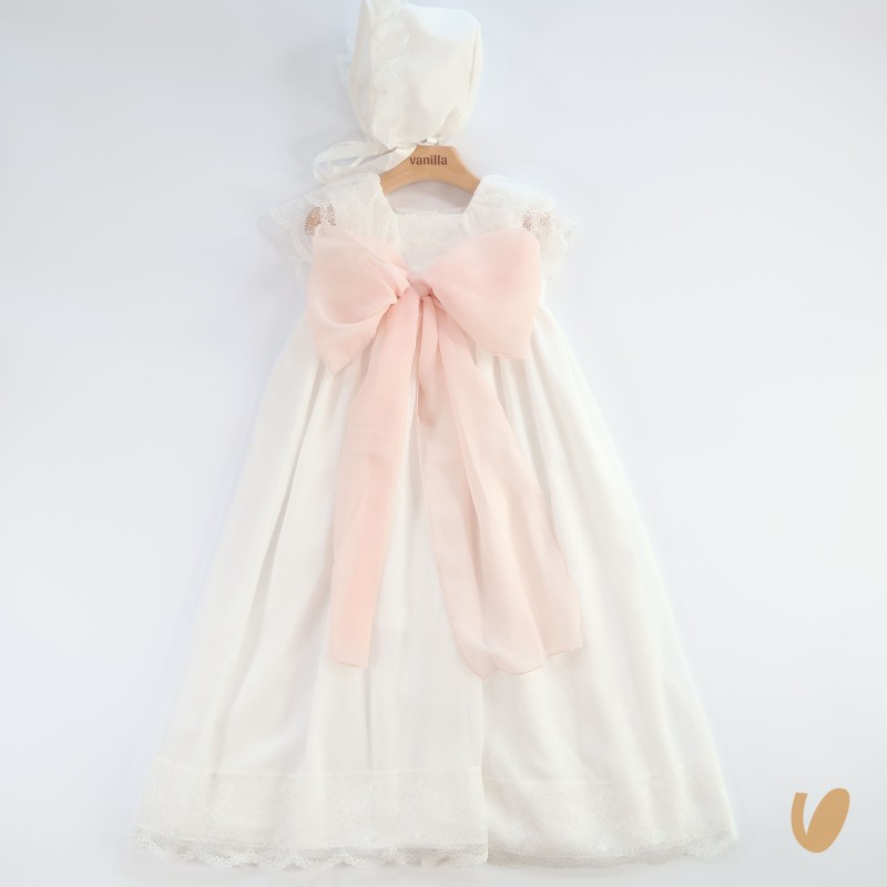 Abito lungo con cuffia Battesimo