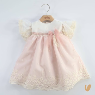 Abito elegante macramè Battesimo