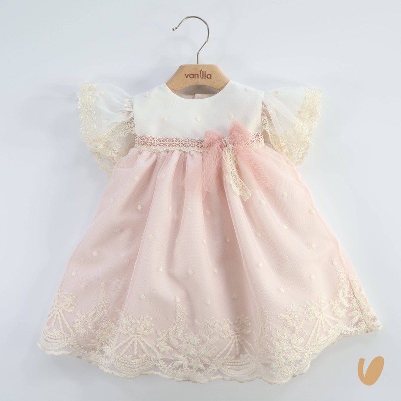 Abito elegante macramè Battesimo