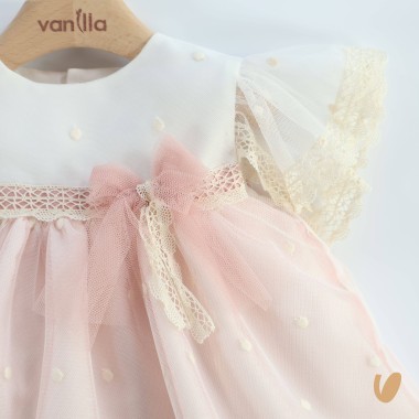 Abito elegante macramè Battesimo