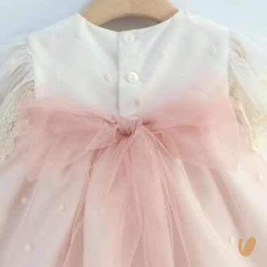 Abito elegante macramè Battesimo