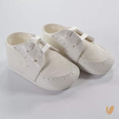 Scarpette in raso e pelle Culla LUI 15/20