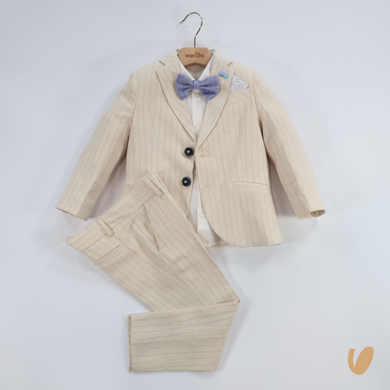 Completo gessato in lino Paggetto