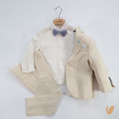 Completo gessato in lino Paggetto