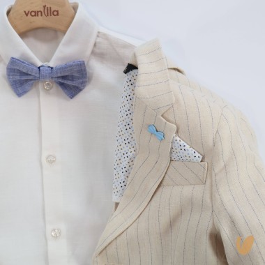 Completo gessato in lino Paggetto