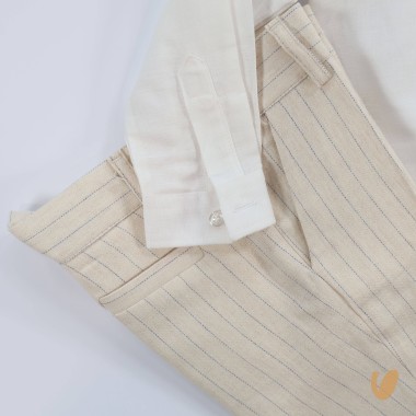 Completo gessato in lino Paggetto