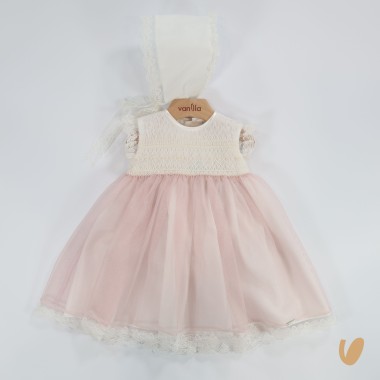 Abito e cuffietta elegante Battesimo