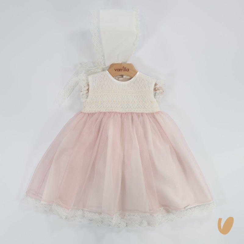 Abito e cuffietta elegante Battesimo