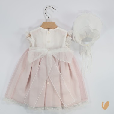 Abito e cuffietta elegante Battesimo