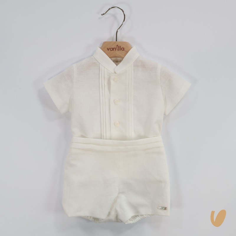 Completo elegante in lino Battesimo