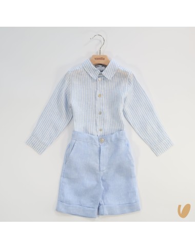 Shirt and bermuda in pure linen