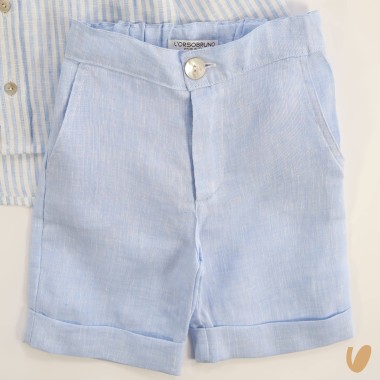 Camicia e bermuda in puro lino Completo