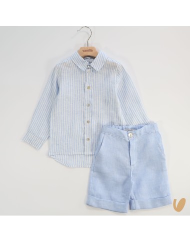 Shirt and bermuda in pure linen