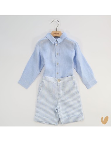 Shirt and bermuda in pure linen