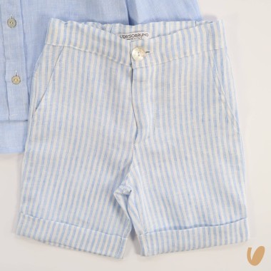 Camicia e bermuda in puro lino Completo