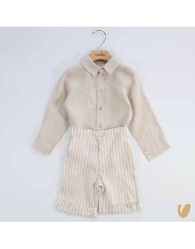 Shirt and bermuda in pure linen