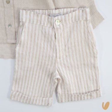 Camicia e bermuda in puro lino Completo
