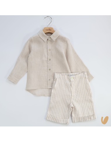 Shirt and bermuda in pure linen