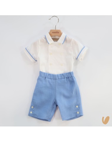 Double-breasted linen