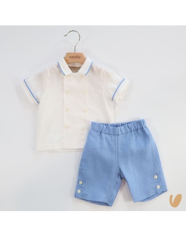 Double-breasted linen