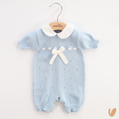 Pagliaccetto ricamato a mano filo di cotone Set Nascita e Uscita Clinica