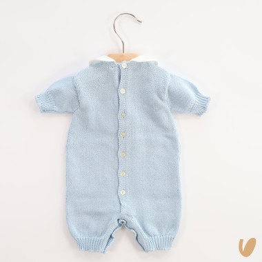 Pagliaccetto ricamato a mano filo di cotone Set Nascita e Uscita Clinica