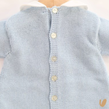 Pagliaccetto ricamato a mano filo di cotone Set Nascita e Uscita Clinica