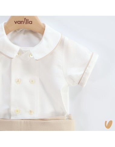 Completo elegante in shantung Battesimo