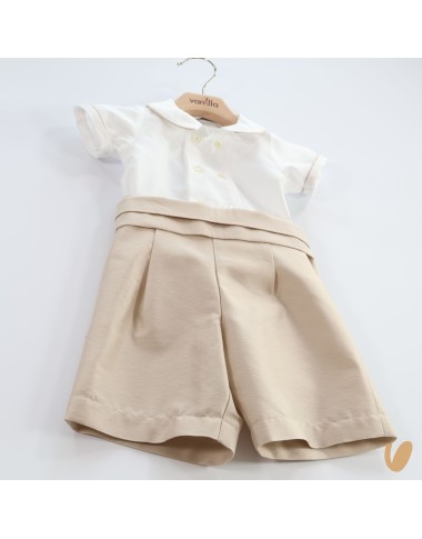 Completo elegante in shantung Battesimo