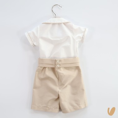 Completo elegante in shantung Battesimo