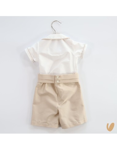 Completo elegante in shantung Battesimo