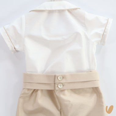 Completo elegante in shantung Battesimo