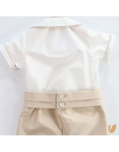 Completo elegante in shantung Battesimo