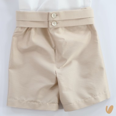 Completo elegante in shantung Battesimo