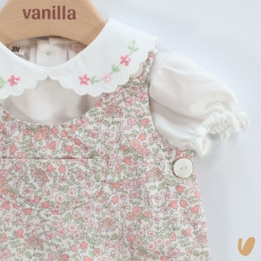 Salopette e body ricamato a mano Completo e Pagliaccetto