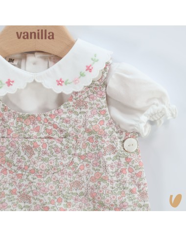 Salopette e body ricamato a mano Completo e Pagliaccetto