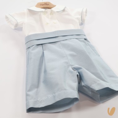 Completo elegante in shantung Battesimo