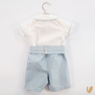 Completo elegante in shantung Battesimo