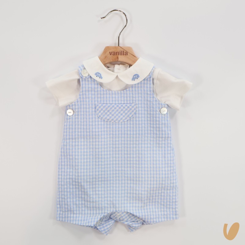 Salopette e body Vichy Completo e Pagliaccetto