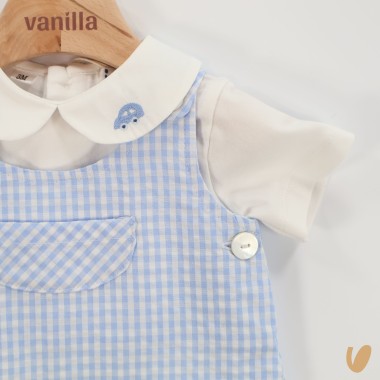 Salopette e body Vichy Completo e Pagliaccetto