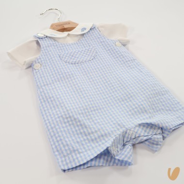 Salopette e body Vichy Completo e Pagliaccetto