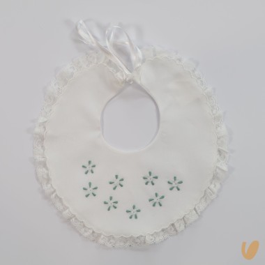 Bavetta ricamata a mano Mussole e Bavette